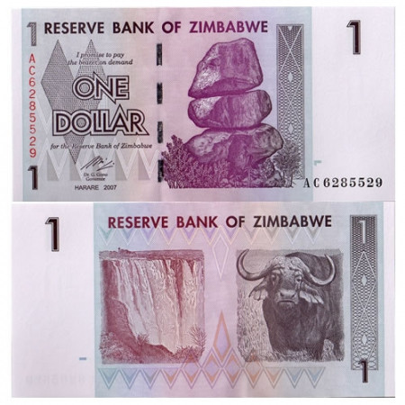 2007 * Banconota Zimbabwe 1 Dollar "Chiremba Rock" (p65) FDS