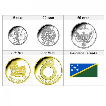 2012 * Serie 5 monete Isole Salomone Nuovo Design