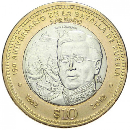 2012 * 10 pesos Messico 150° Battaglia di Puebla