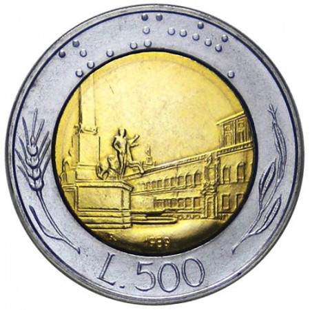 1989 * 500 Lire Bimetallico Italia "Palazzo del Quirinale" (KM 111) FDC