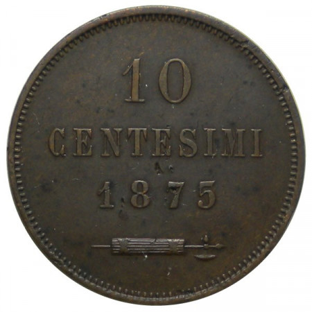 1875 M * 10 Centesimi rame San Marino "Valore" Tipo 1 BB