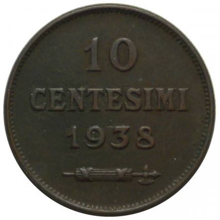 1938 * 10 Centesimi rame San Marino "Valore" Tipo 2 BB
