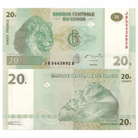 2003 * Banconota Congo Repubblica Democratica 20 Francs (p94a) FDS