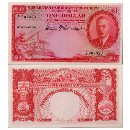 1950 * Banconota Indie Occidentali Britanniche 1 dollaro SPL
