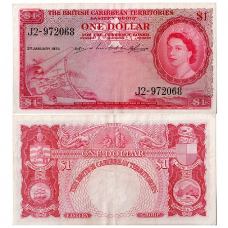 1955 * Banconota Indie Occidentali Britanniche 1 dollaro SPL
