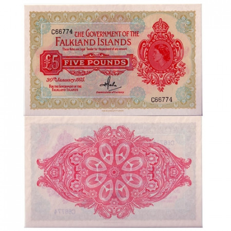 1975 * Banconota Isole Falkland 5 pounds FDS