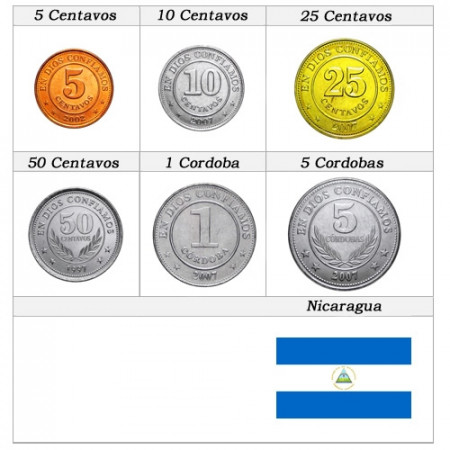 Anni Misti * Serie 6 monete Nicaragua