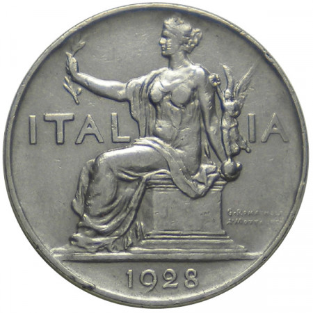 1928 * Buono da 1 Lira Italia Vittorio Emanuele III ITALIA BB+