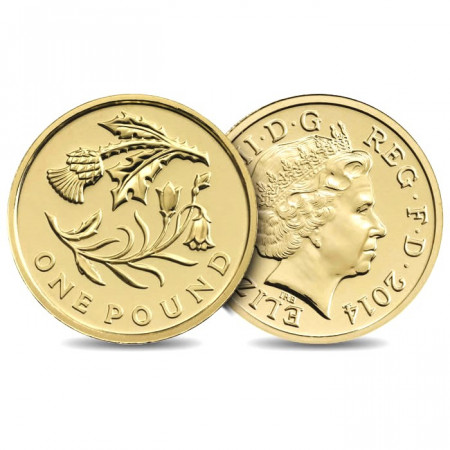 2014 * 1 pound Gran Bretagna Scozia floreale