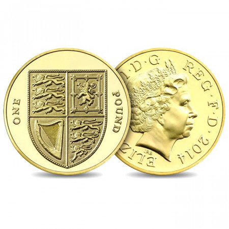 2014 * 1 pound Gran Bretagna Stemma del Regno Unito