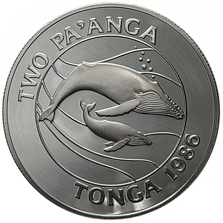 1986 * 2 Pa'anga Argento Tonga "25° Fondazione WWF" (KM 121) PROOF