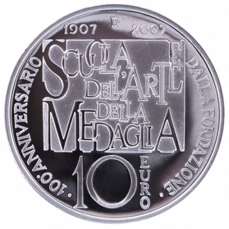 2007 * 10 EURO ITALIA PROOF Scuola Medaglia