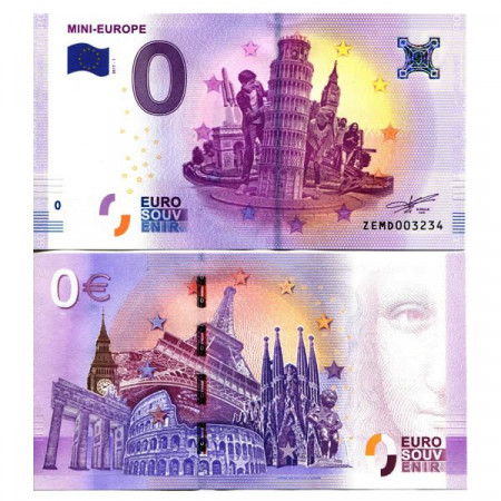 2017-1 * Banconota Souvenir Belgio Unione Europea 0 Euro "Mini-Europe" FDS