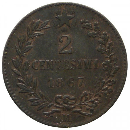 1867 M * 2 Centesimi rame Italia Vittorio Emanuele II "Valore" SPL