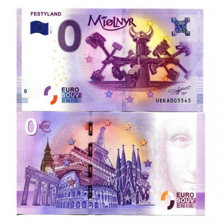 2017-1 * Banconota Souvenir Francia Unione Europea 0 Euro "Festyland" FDS