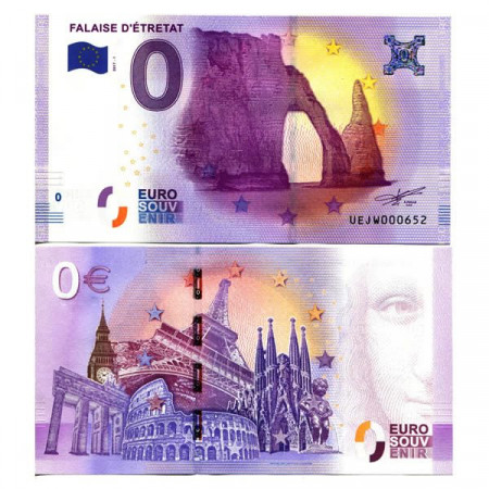 2017-1 * Banconota Souvenir Francia Unione Europea 0 Euro "Falaise D'Étretat" FDS