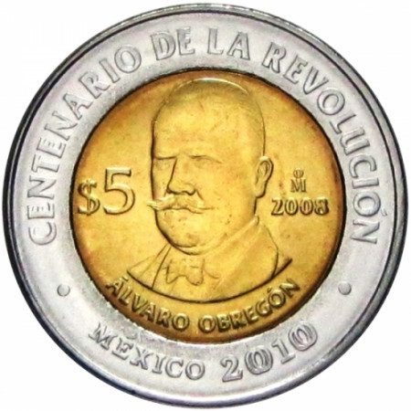 2008 * 5 Pesos Messico - Rivoluzione (Alvaro Obregon)