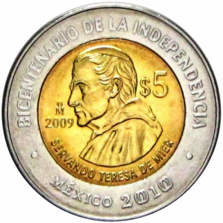 2009 * 5 Pesos Messico - Indipendenza (Servando Teresa de Mier)