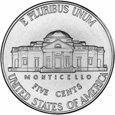 2006 * 5 Cents Nichelino di Dollaro Stati Uniti "Jefferson Nickel - Monticello" (KM 381) UNC