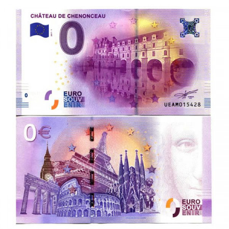 2017-1 * Banconota Souvenir Francia Unione Europea 0 Euro "Château de Chenonceau" FDS