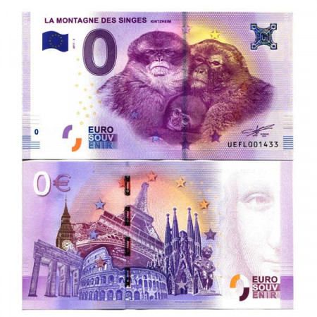 2017-2 * Banconota Souvenir Francia Unione Europea 0 Euro "La Montagne des Singes" FDS