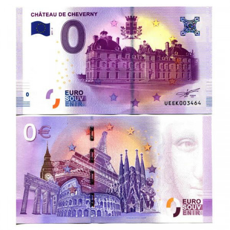 2017-2 * Banconota Souvenir Francia Unione Europea 0 Euro "Château de Cheverny" FDS