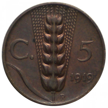 1919 * 5 Centesimi rame Italia Vittorio Emanuele III Spiga SPL+