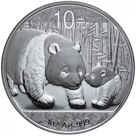 2011 * 10 Yuan d'argento 1 OZ Cina Panda