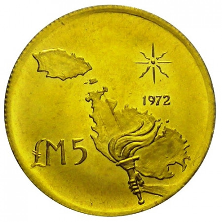 1972 * 5 pounds Malta oro Torcia