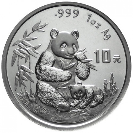 1996 * 10 Yuan d'argento 1 OZ Cina Panda