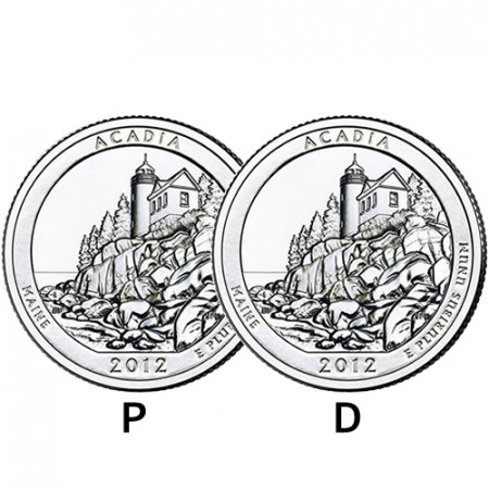 2012 * Quarto di dollaro Stati Uniti Acadia P e D