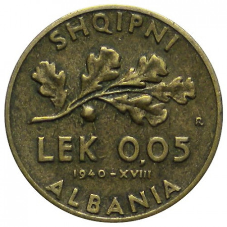 1940 XVIII * 0,05 Lek Albania "Vittorio Emanuele III" Occupazione Italiana (KM 27) BB+