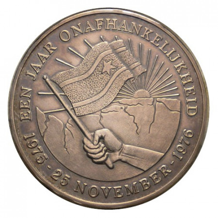 1976 * 10 Gulden Argento Suriname "1° Anniversario dell'Indipendenza" (KM 16) PROOF