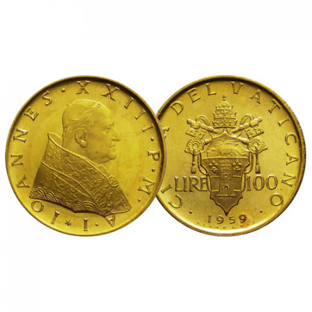 1959 * 100 Lire Oro Vaticano Giovanni XXIII "Stemma" FDC