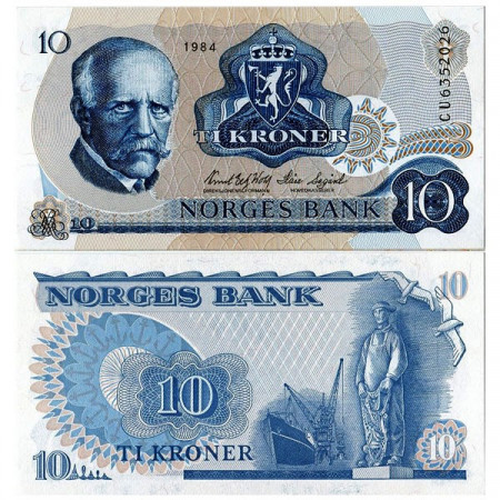 1977-84 * Banconota Norvegia 10 Kroner “Fridtjof Nansen” (p36c) FDS