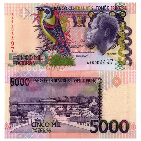 2013 * Banconota Sao Tomé e Príncipe 5000 Dobras "Rei Amador" (p65d) FDS