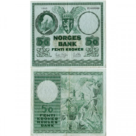 1965 * Banconota Norvegia 50 Kroner “B Bjornson” (p32c) BB