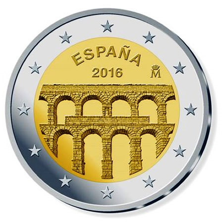2016 * 2 Euro SPAGNA "Città vecchia di Segovia" UNC