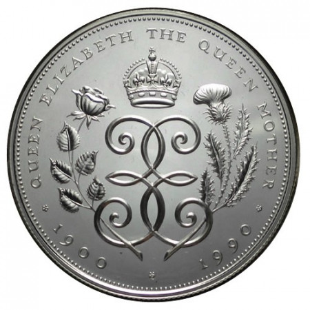 1990 * 5 Pounds Argento Gran Bretagna "90° Compleanno della Regina Madre” (KM 962a) PROOF