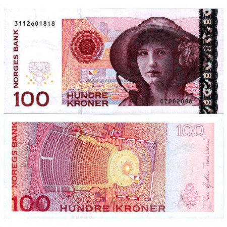 2006 * Banconota Norvegia 100 Kroner “K Flagstad” (p49c) FDS