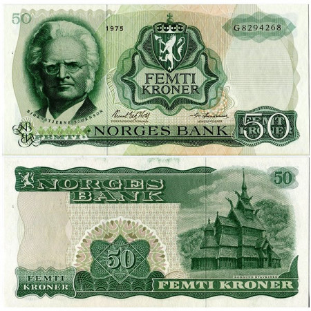 1975 * Banconota Norvegia 50 Kroner “B Bjornson” (p37c) FDS