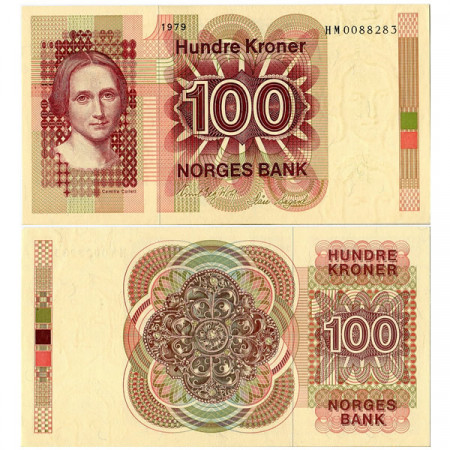 1979 * Banconota Norvegia 100 Kroner “Camilla Collett” (p41b) FDS