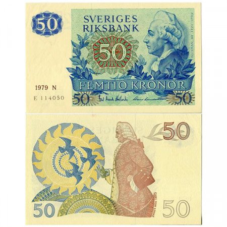 1979 * Banconota Svezia 50 Kronor “C von Linné” (p53c) FDS