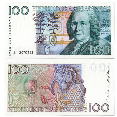 ND (1988) * Banconota Svezia 100 Kronor “C von Linné” (p57a) FDS