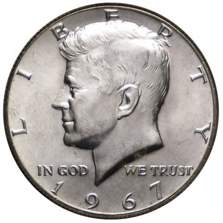 1967 (P) * Half 1/2 Dollar Argento Stati Uniti "Kennedy" Filadelfia (KM 202a) qFDC