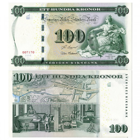 2005 * Banconota Svezia 100 Kronor “250° Tumba Papermill” (p68) FDS