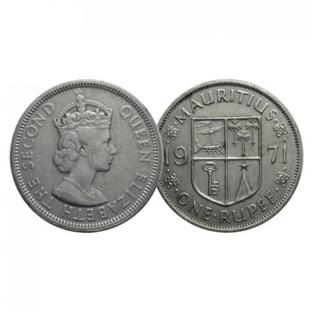 1971 * 1 Rupee Mauritius "Elisabetta II - Stemma Nazionale" (KM 35.1) BB