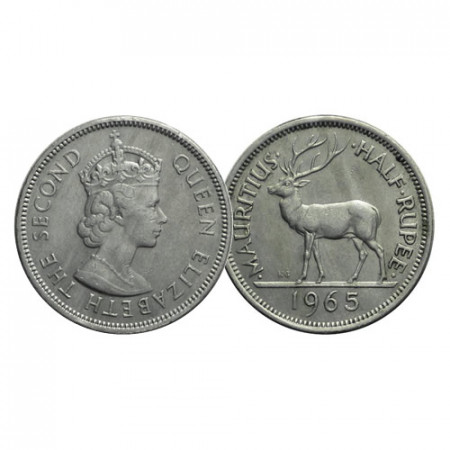 1965 * Half 1/2 Rupee Mauritius "Elisabetta II - Cervo Reale" (KM 37.1) SPL