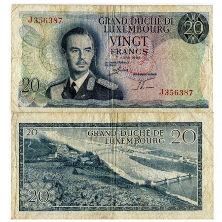 1966 * Banconota 20 Franchi Lussemburgo "Grand Duke Jean" (p54a) MB