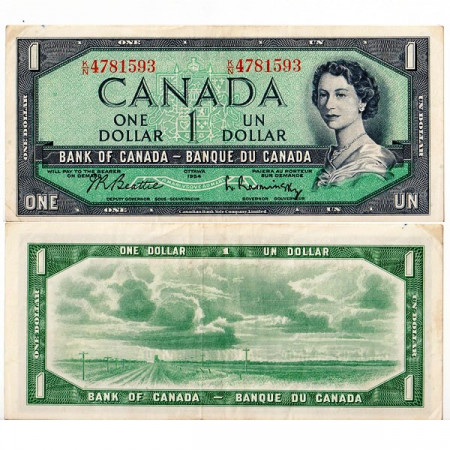 1954 * Banconota Canada 1 Dollaro “Elisabetta II” (p75b) BB+